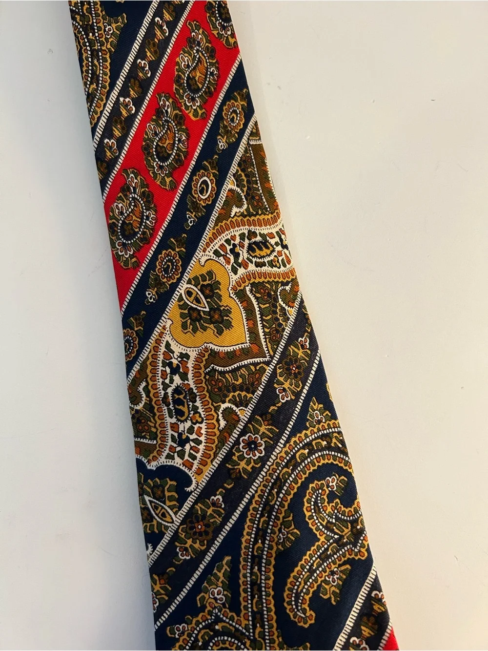 Liberty of London Vintage Classic Paisley Silk Tie Navy Red Gold Grandpacore